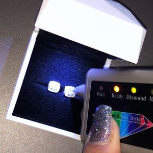 10k white gold vermeil 925 1 carat GRA CERTIFIED earrings WOW DOCS included WOW!